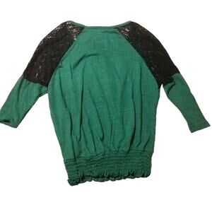 Jessica Simpson Top Size XS Green Black Lace